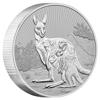 Mother and Baby Kangaroo - 2023 Perth Mint 2oz Silver Piedfort Individual Bullion Coin