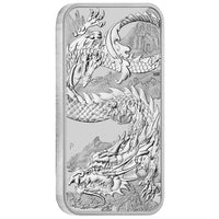 1oz Dragon Bar .9999 Silver Bullion Bar - 2023 The Perth Mint 1 Ounce Dragon - Great White Bullion