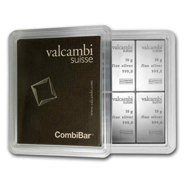 Valcambi Silver CombiBar 10x10g - 100g 999 Silver Bar