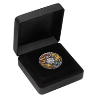 Dragon and Qilin 2022 2oz Silver Antiqued Coloured Coin - 2022 The Perth Mint 2 Ounce - Great White Bullion