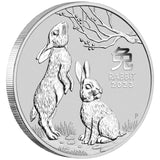 Australian Lunar Rabbit 2 oz .9999 Silver Bullion Coin - 2023 The Perth Mint