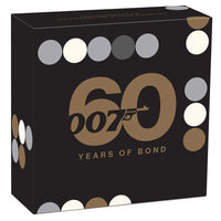 60 Years of James Bond 1oz .9999 Silver Rectangular Bullion Coin - 2022 The Perth Mint 1 Ounce - Great White Bullion