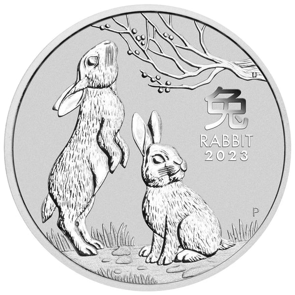 Australian Lunar Rabbit 2 oz .9999 Silver Bullion Coin - 2023 The Perth Mint