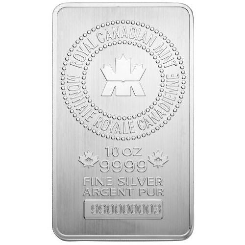 Royal Canadian Mint - 10oz .9999 Silver Bullion Bar - 99.99% 10 Troy Ounces - Great White Bullion