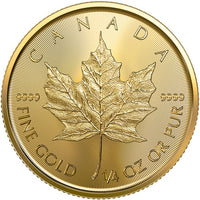 1/4oz GOLD Maple Leaf Coin - 2022 Royal Canadian Mint - .9999 Gold - Great White Bullion