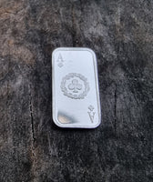 1g Silver Ace of Clubs Bar - 1 Gram .999 Silver Bullion Bar - Perfect Collectable - Great White Bullion
