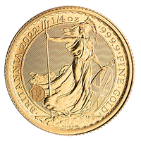 1/4oz GOLD Britannia Coin - 2022 The Royal Mint Britannia - .9999 Gold - Great White Bullion