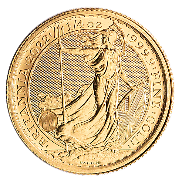 1/4oz GOLD Britannia Coin - 2022 The Royal Mint Britannia - .9999 Gold - Great White Bullion