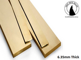 Brass Flat Bar - 6.35mm Thick (1/4") - All Widths + All Lengths - Great White Bullion