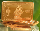 1 Ounce Copper Ingot - Old Ship - 1 Troy oz Copper Bullion - Great White Bullion