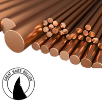 Copper Round Bar - 25.4mm to 63.5mm Diameter - All Lengths - Great White Bullion