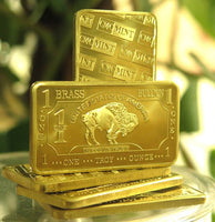 1 Ounce Brass Ingot - American Buffalo - 1 Troy oz Brass Bullion - Great White Bullion