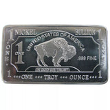 1 Ounce Nickel Ingot - Buffalo Bar - 1 Troy oz Nickel Bullion - Great White Bullion