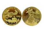 Gold Plated Brass Coin 1 Troy Ounce - US $50 Liberty Bullion Round 1oz - Great White Bullion