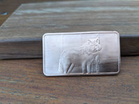 1 Ounce Copper Ingot - Wildlife Series Fox - 1 Troy oz Copper Bullion - Great White Bullion