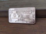 1 Ounce Copper Ingot - Benjamin Franklin $1 - 1 Troy oz Copper Bullion - Great White Bullion