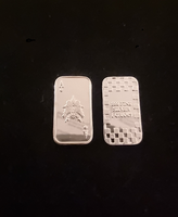 1g Silver Ace of Diamonds Bar - 1 Gram .999 Silver Bullion Bar - Perfect Collectable - Great White Bullion