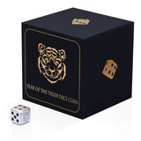 1oz Silver Lunar Dice - Year of the Tiger - 1 Troy Ounce .999 Silver Dice - Great White Bullion