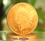 1 Ounce Copper Round - Indian 1 Cent - 1 Troy oz Coin Cu 999 - Great White Bullion