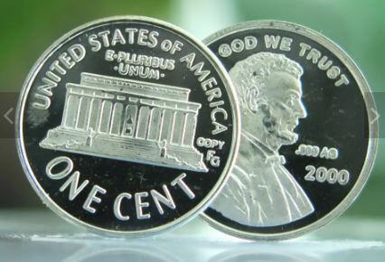 1g Silver Abraham Lincoln Coin - 1 Gram .999 Silver Bullion Round - Great White Bullion