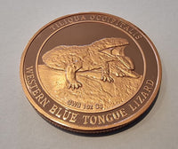 1 Ounce Copper Round - Western Blue Tongue Lizard Coin - Great White Bullion