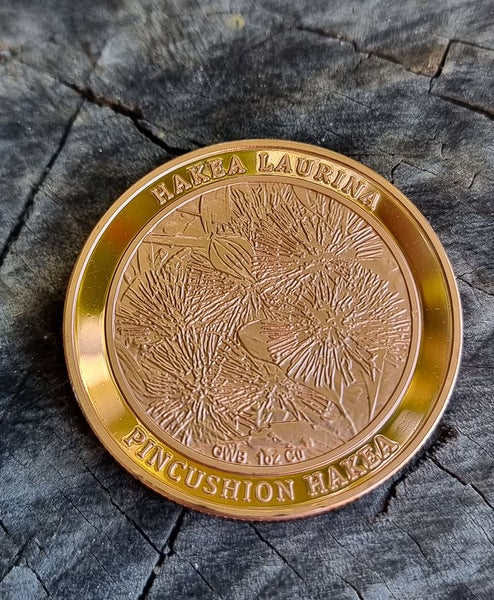 1 Ounce Copper Round - Australian Pincushion Hakea Coin - Hakea Laurina