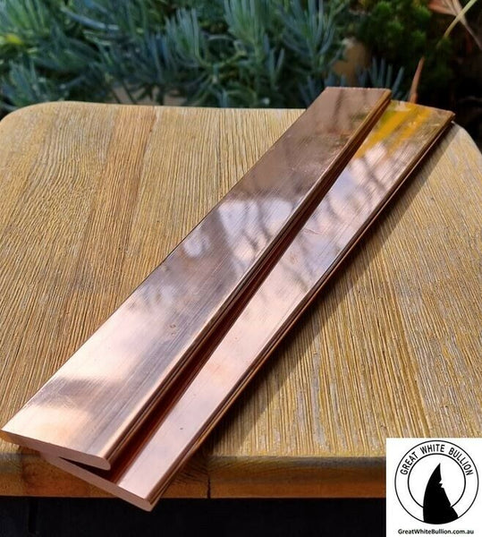 Copper Flat Bar - 10mm Thick - All Widths + All Lengths - Great White Bullion
