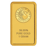 Australian Kangaroo 1g Gold Minted Bar - 99.99% Pure Gold - The Perth Mint - Great White Bullion