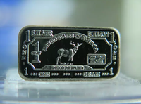1g Silver Deer Bar - 1 Gram .999 Silver Bullion Bar - Perfect Collectable - Great White Bullion