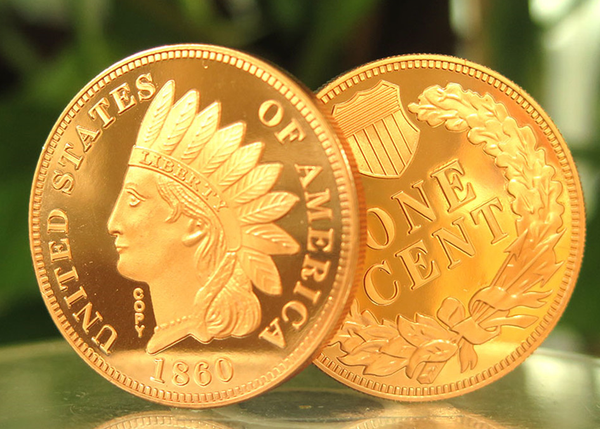 1 Ounce Copper Round - Indian 1 Cent - 1 Troy oz Coin Cu 999 - Great White Bullion