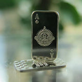 1g Silver Ace of Spades Bar - 1 Gram .999 Silver Bullion Bar - Perfect Collectable - Great White Bullion