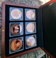 6pc 1oz Copper Coin Set in Volterra Timber Coin Case - Choose your 6 GWB Coins!