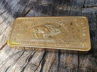 10 Gram Gold Plated Brass Ingot - Buffalo - 10g Gold Bar Bullion - Great White Bullion