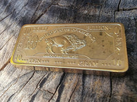 10 Gram Gold Plated Brass Ingot - Buffalo - 10g Gold Bar Bullion - Great White Bullion
